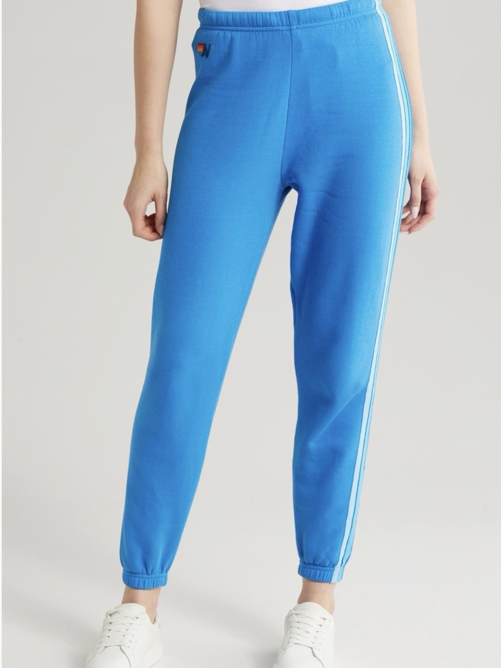 Aviator Nation Sky Blue Side-Stripe Track Joggers